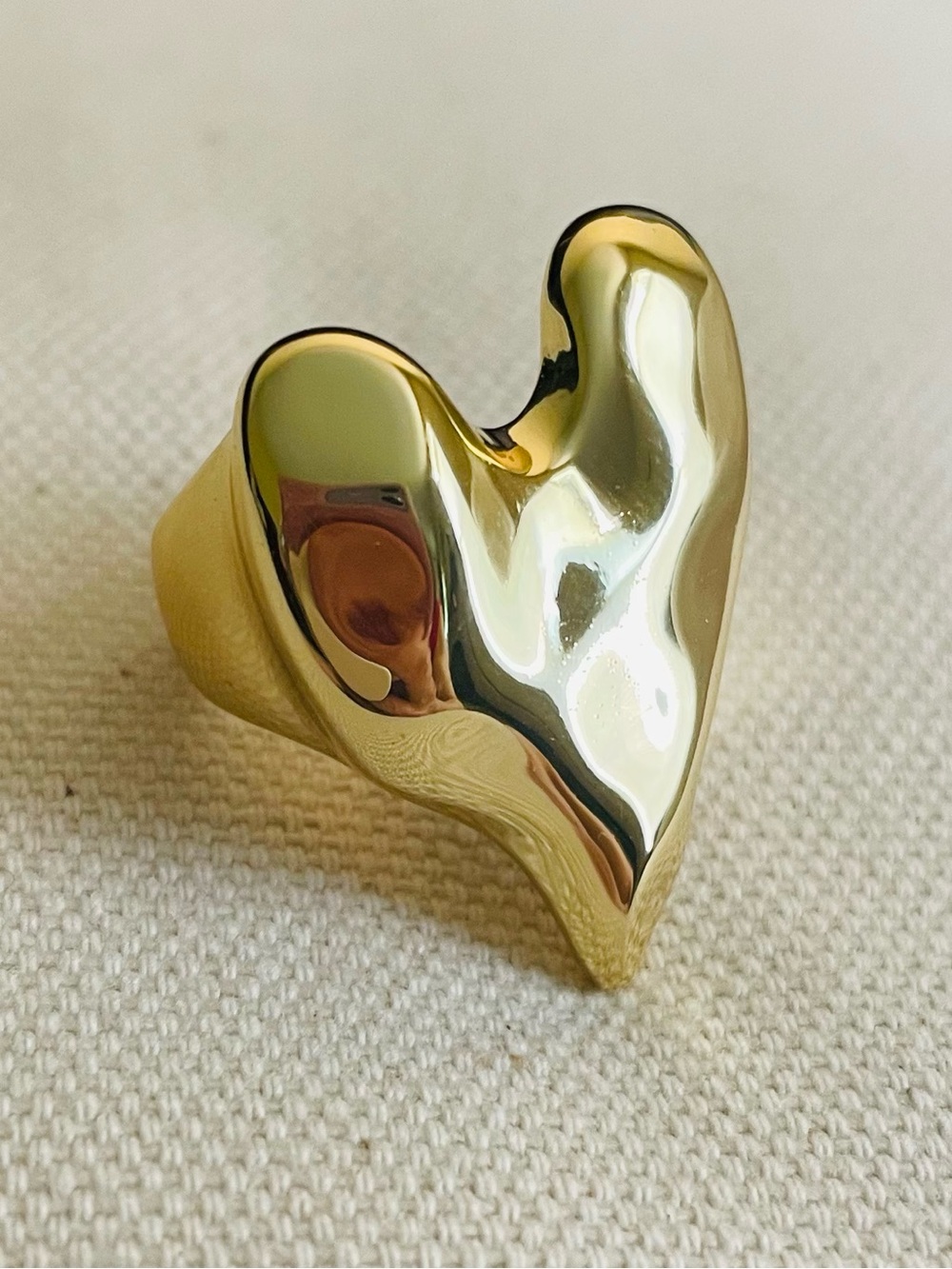 Sculpted Heart Ring in Gold-Tone for Women